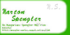 marton spengler business card